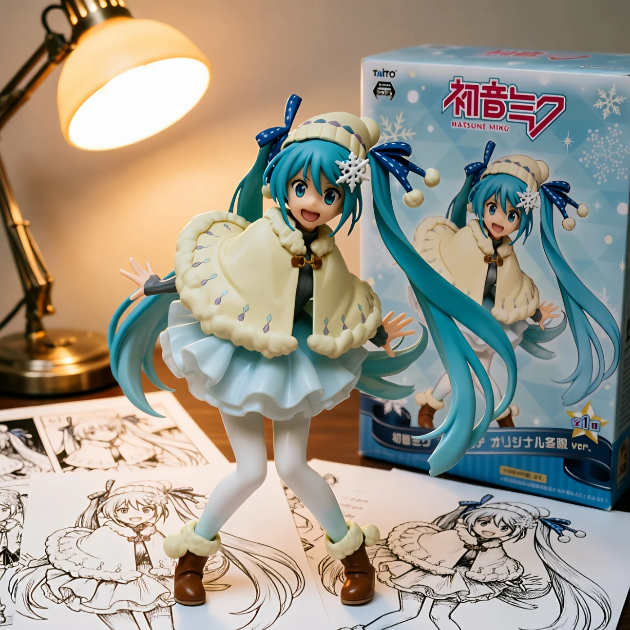 初音未来 Taito 冬服 睁眼 白袜-16CM