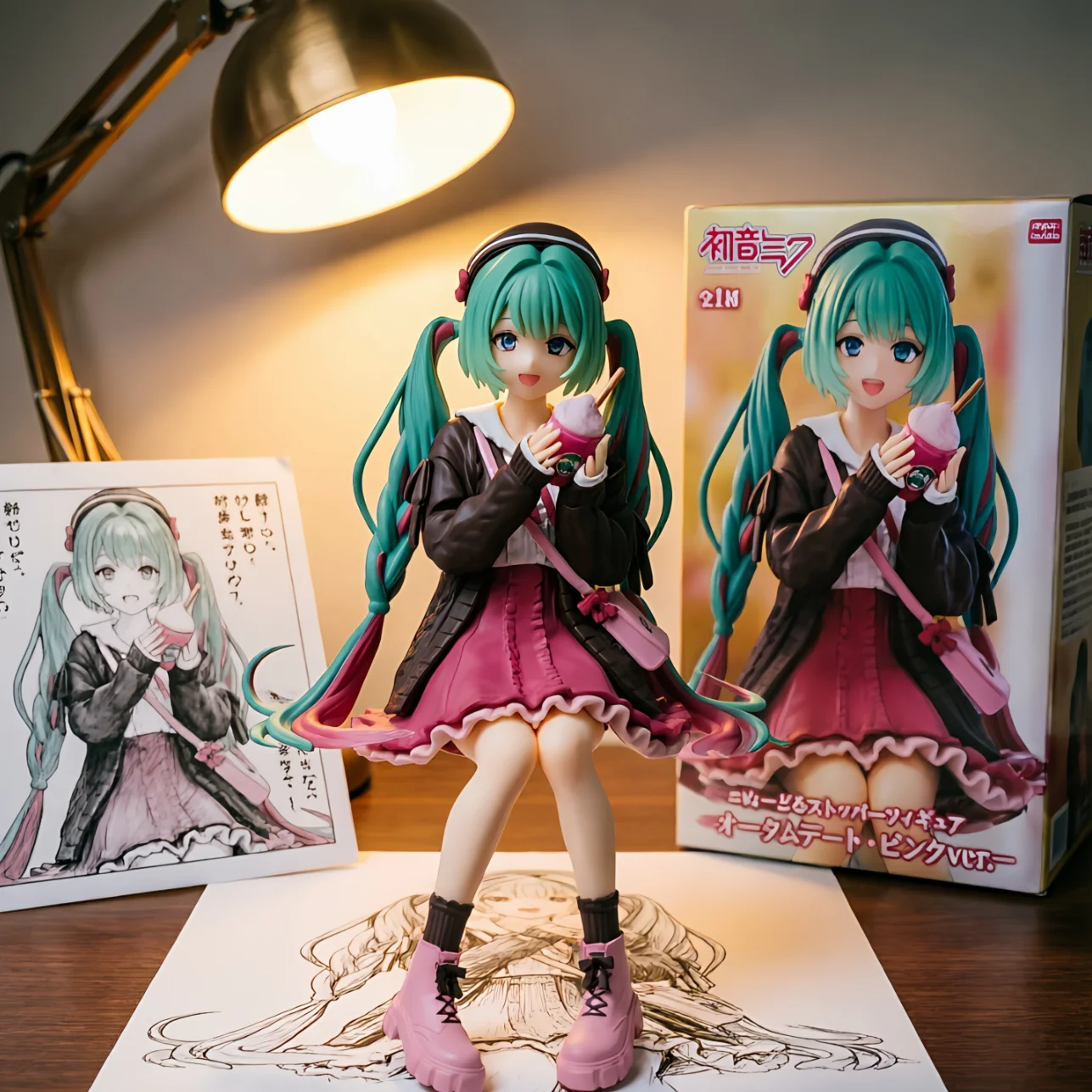 初音未来 FURYU 泡面压 秋季约会 粉色-13CM