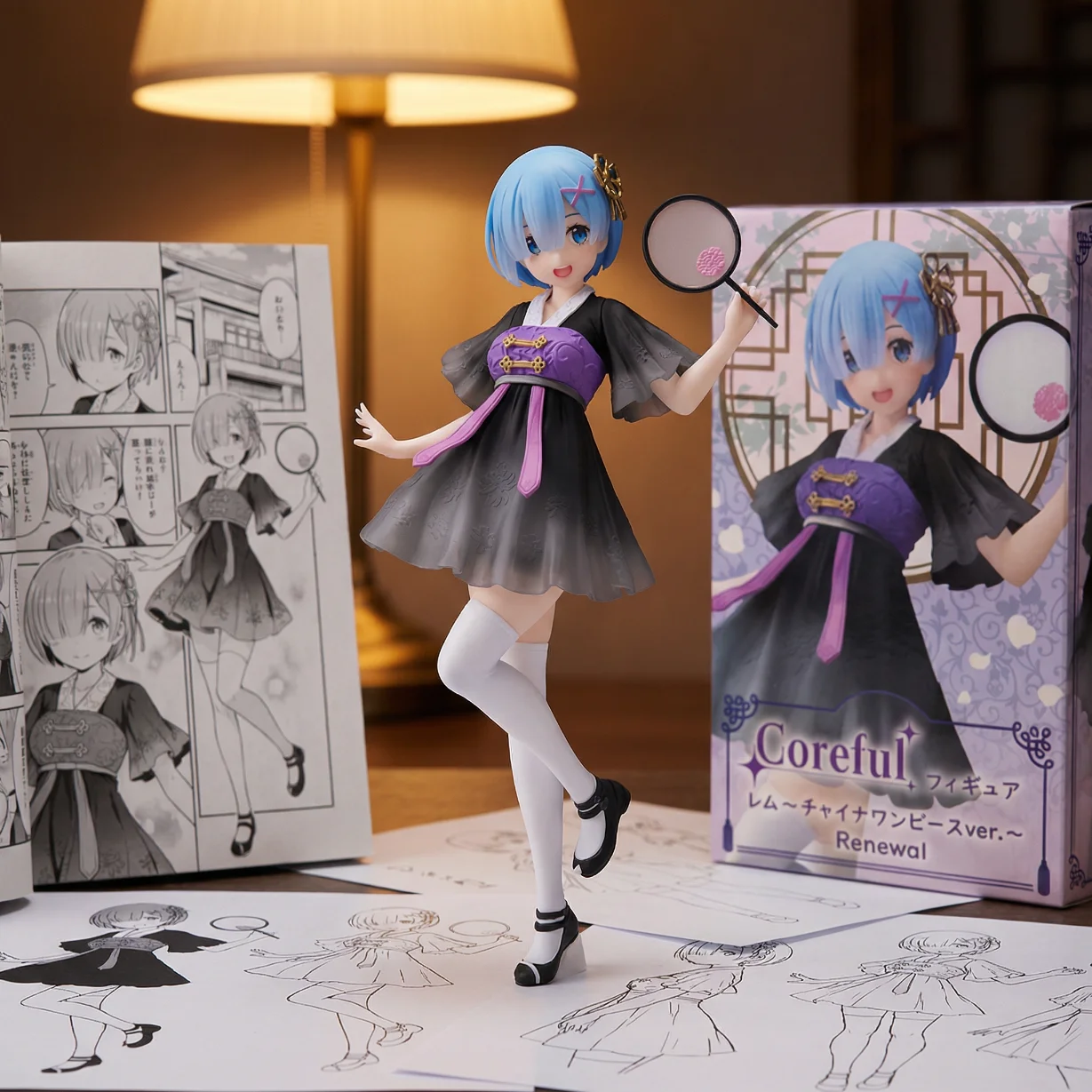 Re:从零开始的异世界生活 蕾姆 国风连衣裙 黑色-20CM