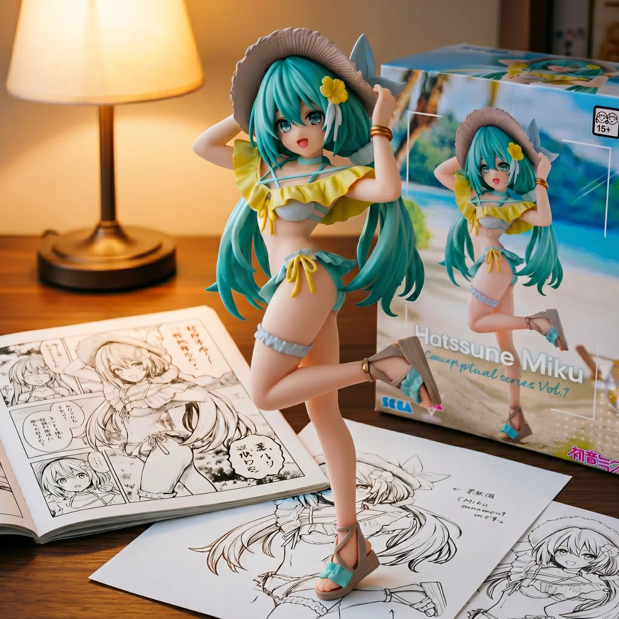 初音未来 luminasta 概念艺术 沙滩草帽-21CM