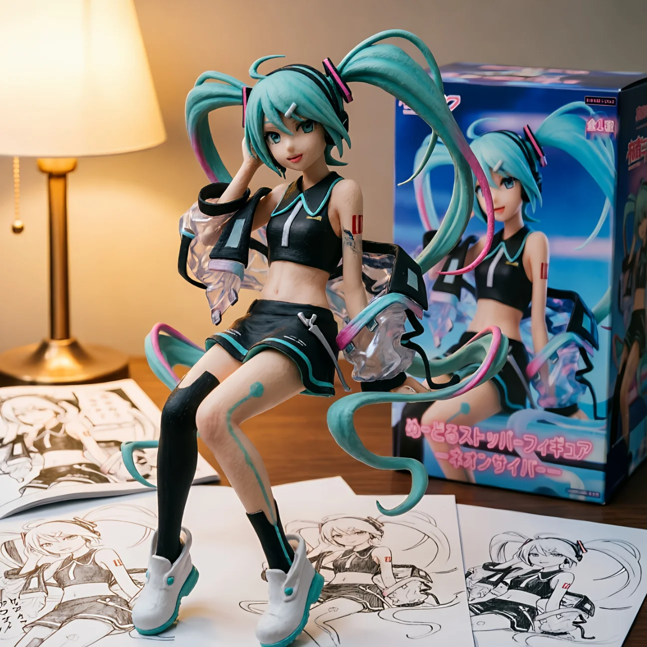 初音未来 FURYU 霓虹赛博 泡面压-16CM