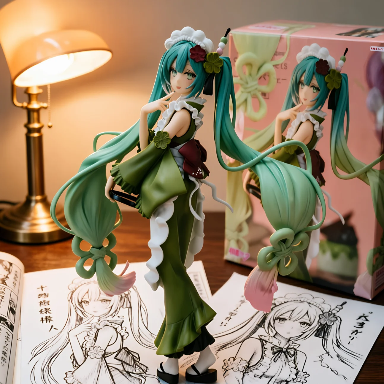 初音未来 FURYU 抹茶色长裙-20CM