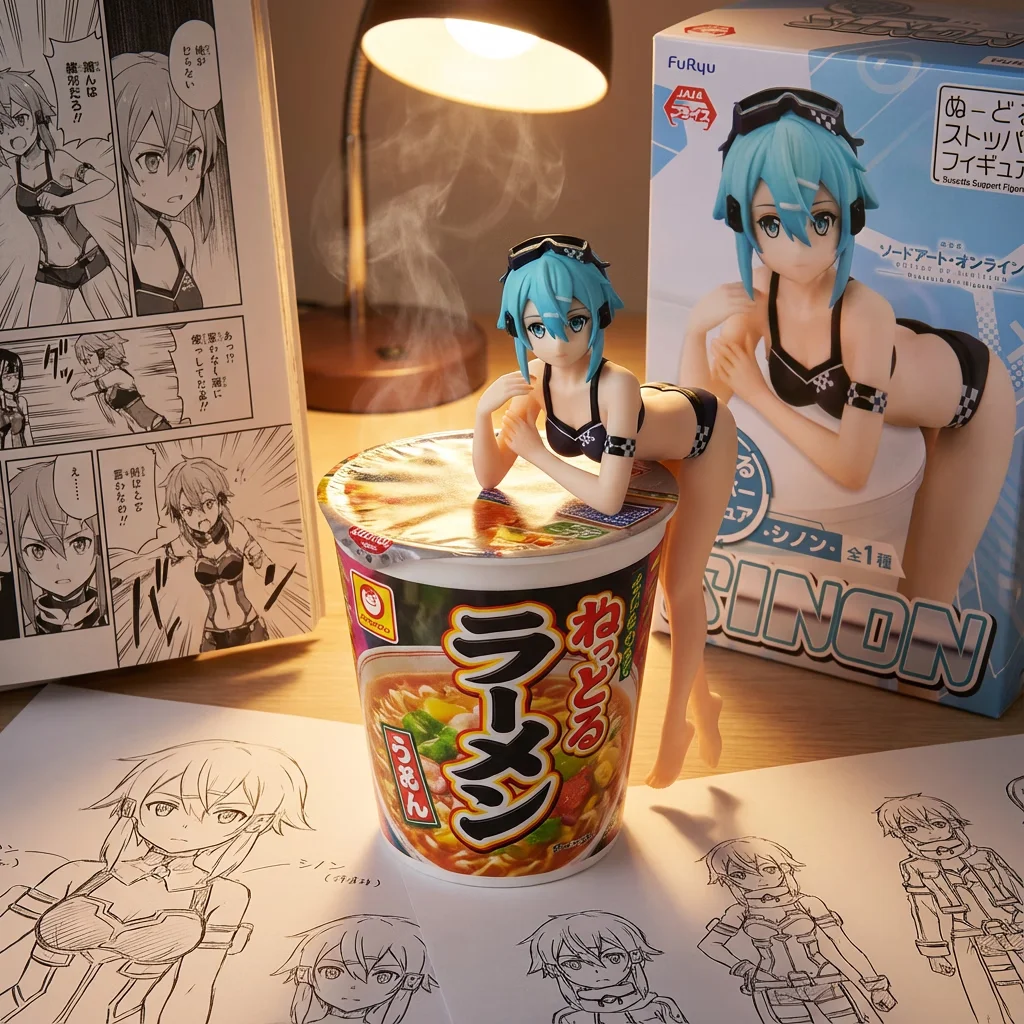 刀剑神域 朝田诗乃 泳装 泡面压-13CM