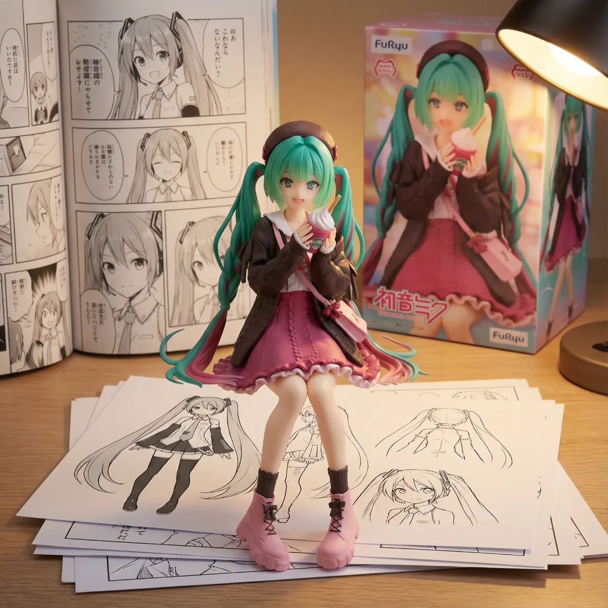 初音未来 FURYU 泡面压 秋季约会 粉色-15CM