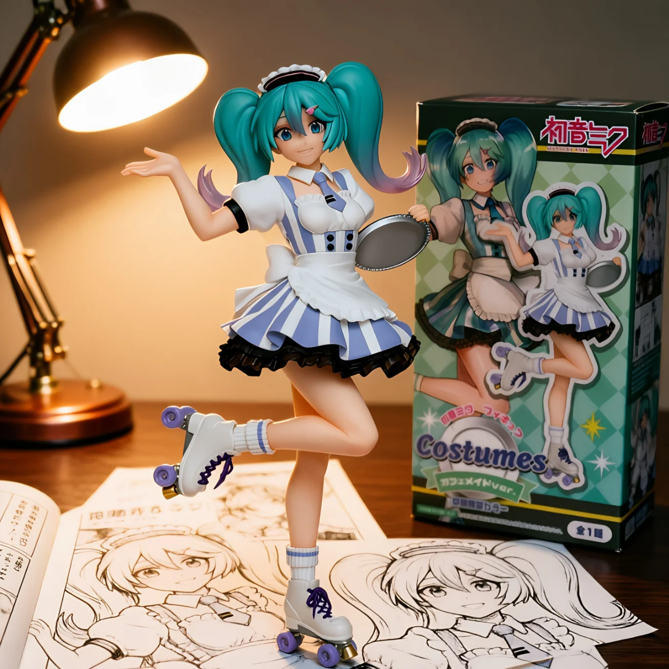 初音未来 TAITO 咖啡女仆 紫裙-18CM