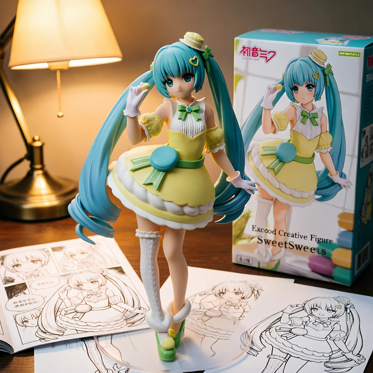 初音未来 FURYU 魅力无限 马卡龙 香橼色-21CM